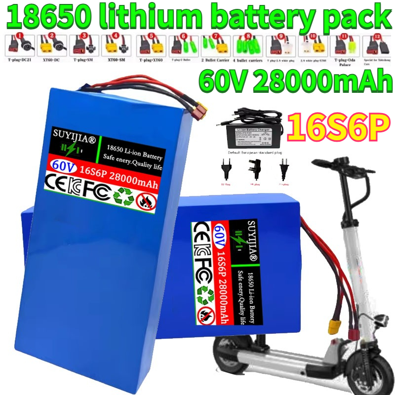 Nieuwe 16S6P 60 V 28Ah 18650 L - 60V 50Ah Electric Scooter Battery recensie en prijs